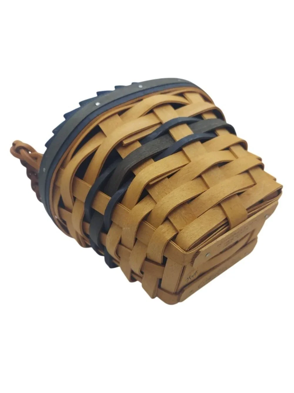 Longaberger 1999 Collectors Club Basket Hand Woven Navy Liner Plastic Protector